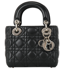 Lady Dior, Lambskin, Black, DB, S, AC, 18-MA-0126, 3*